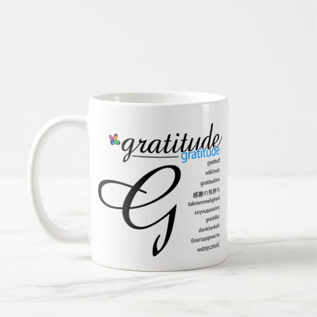 Café Taza de la gratitud de PositivEnergy (Izquierda)
