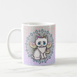 Café Taza de la Hada del Gato Blanco 