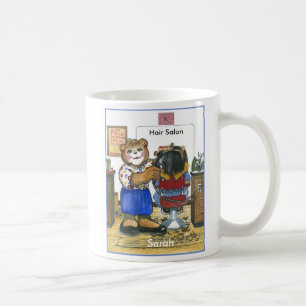 Café Taza de la hembra del peluquero