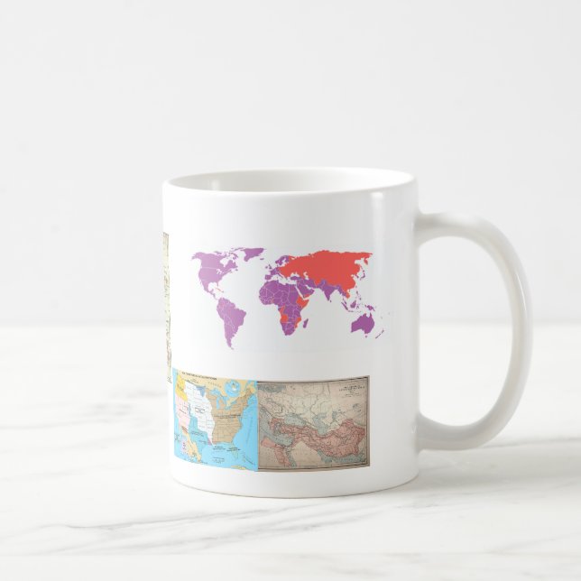 Café Taza de la historia de los mapas del mundo (Derecha)