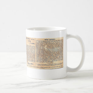 Café Taza de la historia de New Jersey del vintage