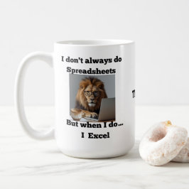Café Taza de la hoja de cálculo del león oficina