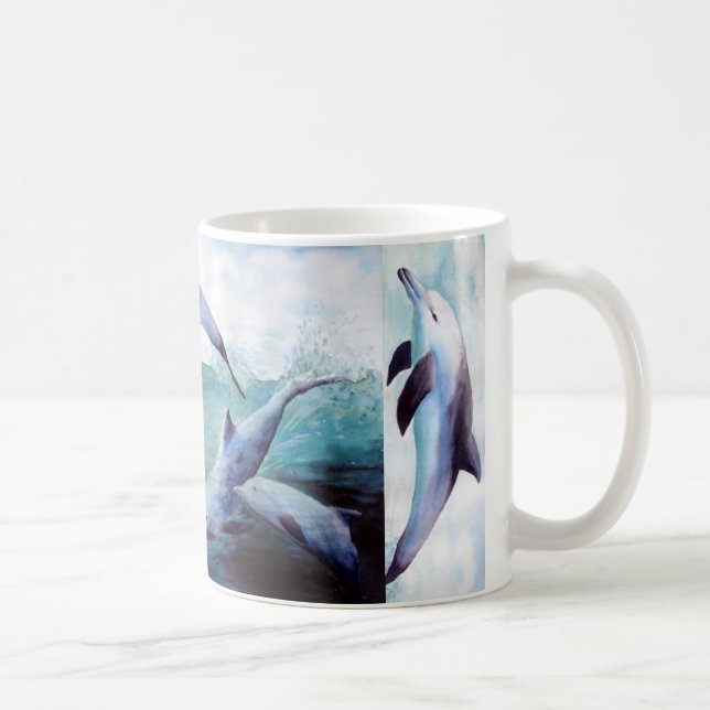 Café Taza de la imagen de tres delfínes (Derecha)