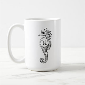 Café Taza de la inicial del bosquejo del Seahorse