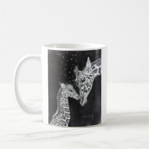Café Taza de la jirafa de la madre y del bebé
