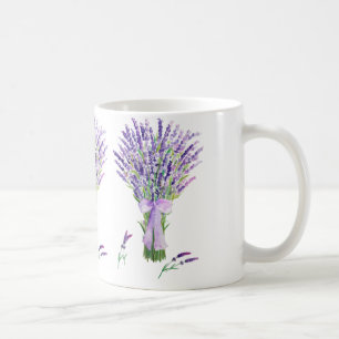 Café Taza de la lavanda de la acuarela