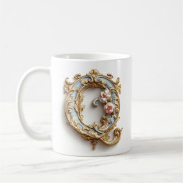 Café Taza de la letra barroca 'Q' para una princesa del