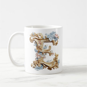 Café Taza de la letra 'E' barroca para una princesa del