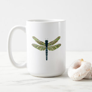 Café Taza de la libélula y de la flor de Sun de la