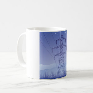 Café Taza de la línea eléctrica de la torre