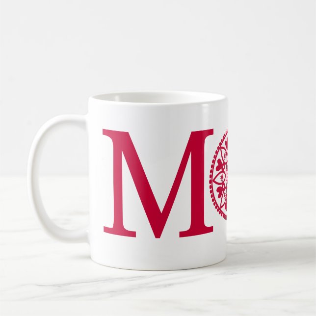 Café Taza de la mamá - rojo y blanco (Izquierda)