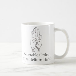 Café Taza de la mano del helio