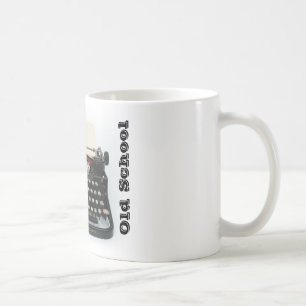 Café Taza de la máquina de escribir de la escuela viej