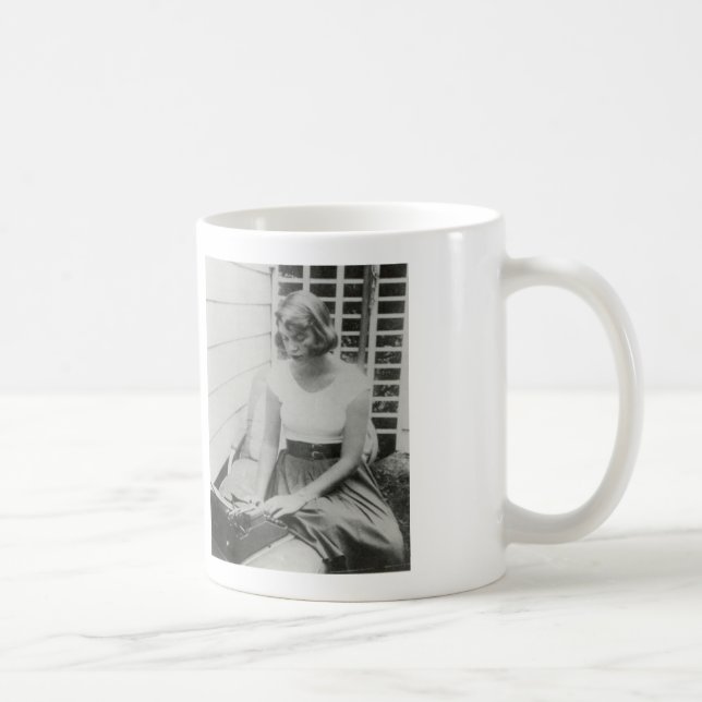 Café Taza de la máquina de escribir de Sylvia Plath (Derecha)