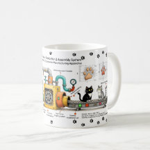 Taza de la máquina de montaje de gatos divertidos