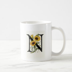 Café Taza de la margarita N del monograma