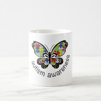 Café Taza de la mariposa de la conciencia del autismo