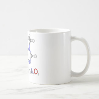 Café taza de la molécula de 3D Caffiene