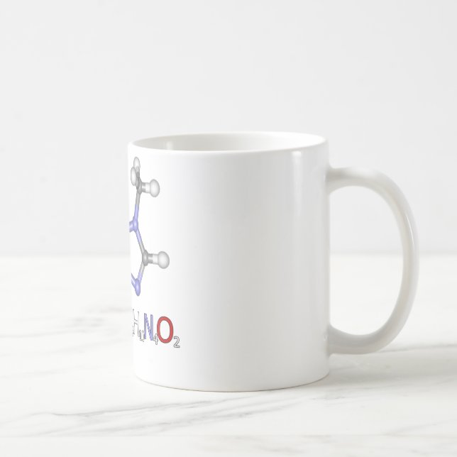 Café taza de la molécula de 3D Caffiene (Derecha)