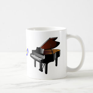Café taza de la música del piano