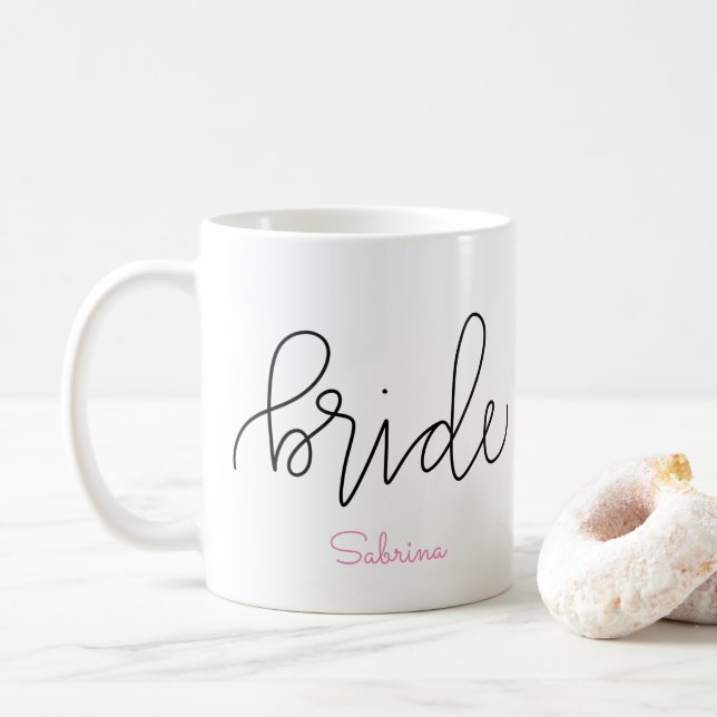 Café Taza de la novia - diseño de letras adaptable (Con donut)