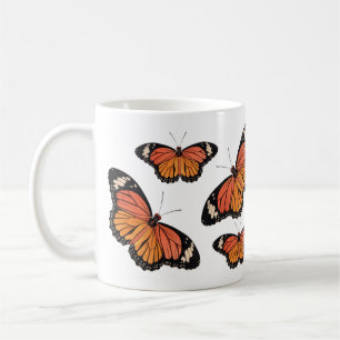 Café Taza de la obra clásica de las mariposas de
