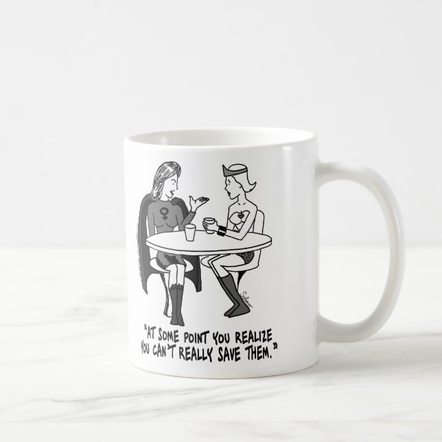 Café Taza de la obra clásica de los Superheroines de (Derecha)