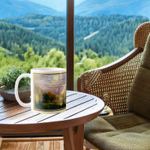 Taza de la oración de serenidad de las montañas ro