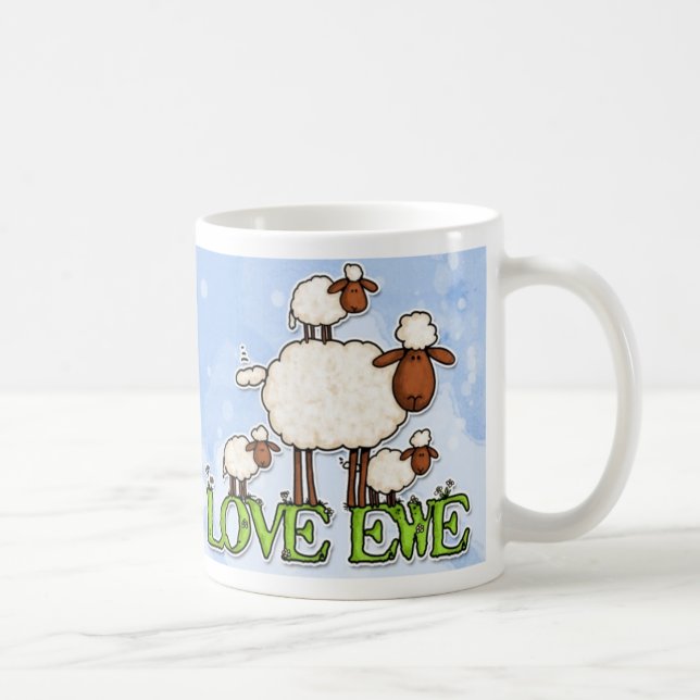 Café taza de la oveja del amor (Derecha)