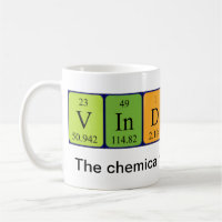 Taza de la palabra de la tabla periódica de
