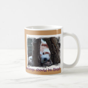 Café Taza de la panda roja - las "mañanas deben ser