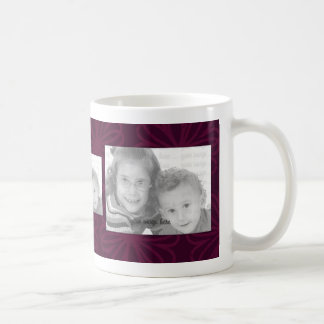 Café Taza de la plantilla de 3 fotos - flores de