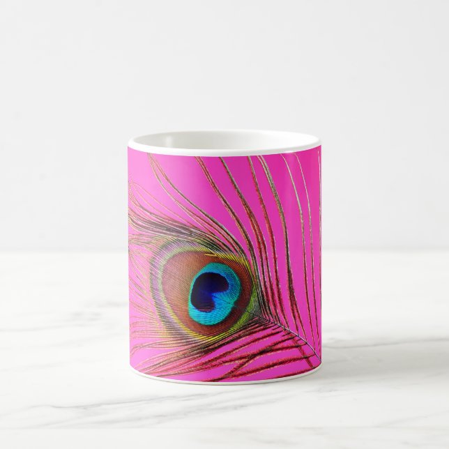 Café Taza de la pluma del pavo real (Centro)