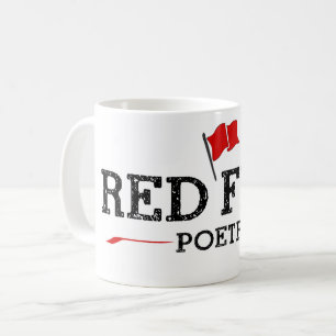 Café Taza de la poesía de la bandera roja