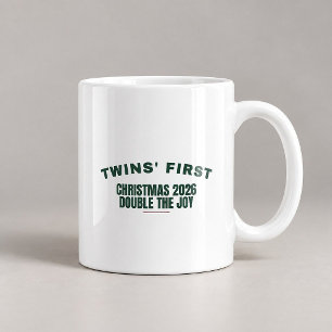 Café Taza de la Primera Navidad de Gemelos 2026 Doble l