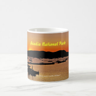Café Taza de la puesta del sol del Acadia
