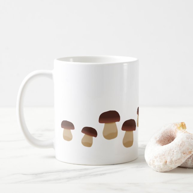 Café Taza de la raya de las setas (Con donut)