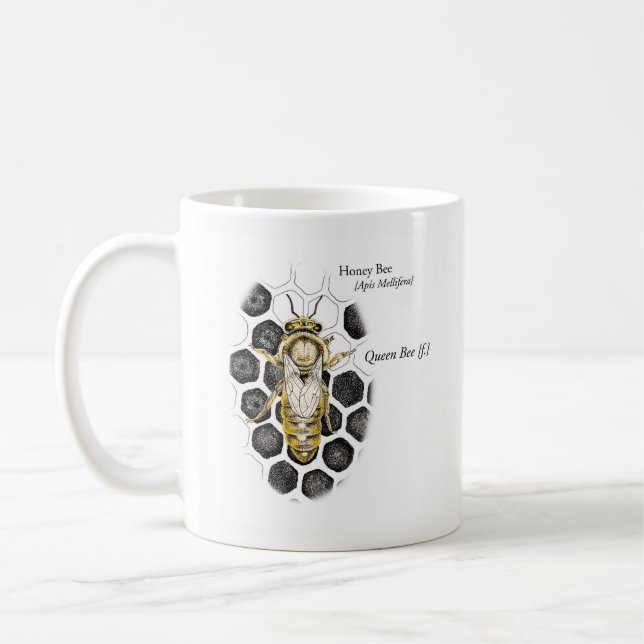 Café Taza de la reina de la abeja de la miel de MABA (Izquierda)