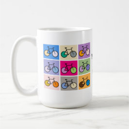 Café Taza de la rejilla de la bicicleta del arte de