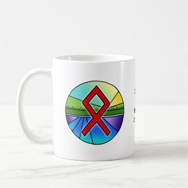 Café Taza de la runa Othala Art Nouveau – ¡HOGAR Y ASCE (Izquierda)