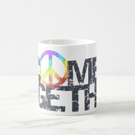 Café Taza de la señal de paz del arcoíris 'Come Togethe