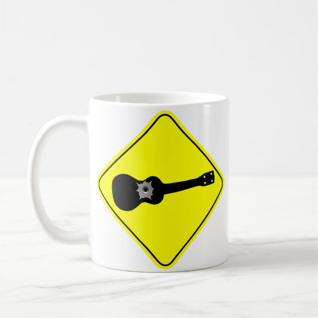 Café Taza de la señal de tráfico del Ukulele (Izquierda)