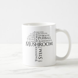 Café Taza de la seta de la palabra (texto negro)
