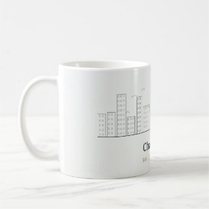 Café Taza de la silueta de Charleston – Arte lineal de