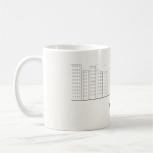 Café Taza de la silueta de Miami – Arte lineal de Flori