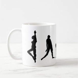 Café Taza de la silueta del baile de la danza