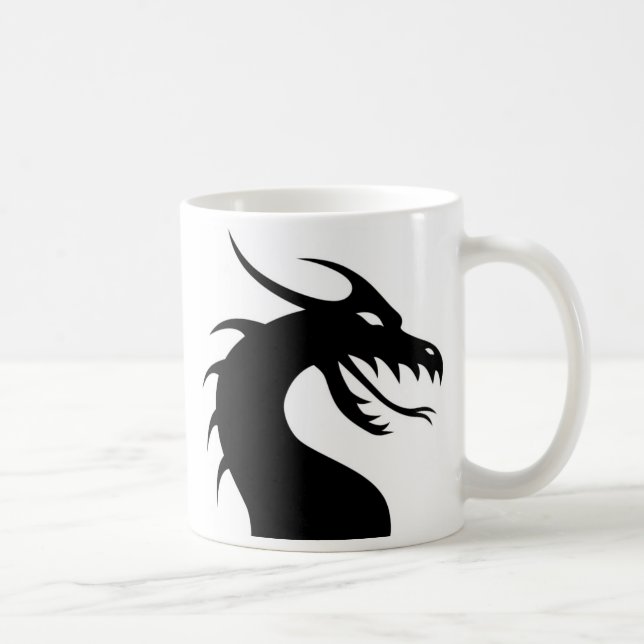 Café Taza de la silueta del dragón (Derecha)