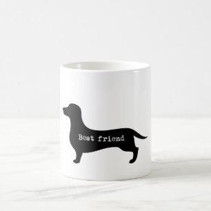 Café Taza de la silueta del mejor amigo del Dachshund