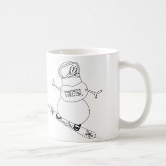 Café Taza de la snowboard del muñeco de nieve