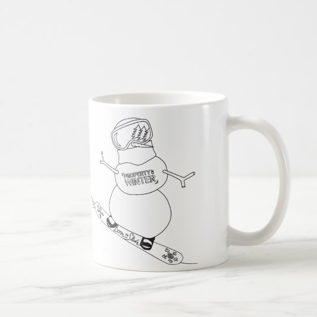 Café Taza de la snowboard del muñeco de nieve (Derecha)